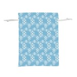 Snowflakes, White Blue Lightweight Drawstring Pouch (L) Back