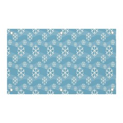 Snowflakes, White Blue Banner And Sign 5  X 3  by nateshop