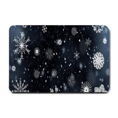 Snowflakes,white,black Small Doormat 