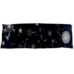 Snowflakes,white,black Body Pillow Case (dakimakura) by nateshop