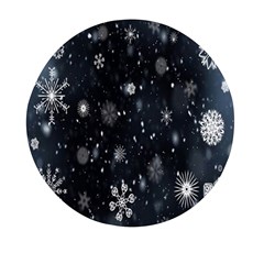 Snowflakes,white,black Mini Round Pill Box (pack Of 5) by nateshop