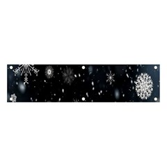 Snowflakes,white,black Banner And Sign 4  X 1 