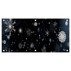 Snowflakes,white,black Banner And Sign 4  X 2 