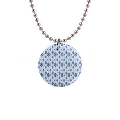 Snowflakes-seamless 1  Button Necklace by nateshop