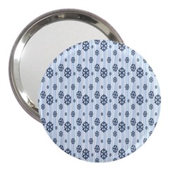 Snowflakes-seamless 3  Handbag Mirrors