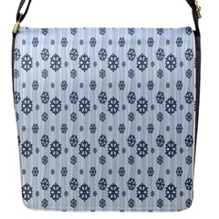 Snowflakes-seamless Flap Closure Messenger Bag (s) by nateshop