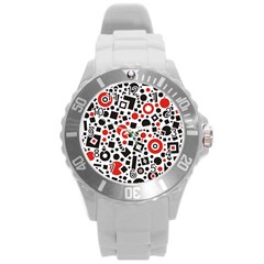 Square Round Plastic Sport Watch (l) by nateshop