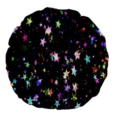 Stars Galaxi Large 18  Premium Flano Round Cushions by nateshop