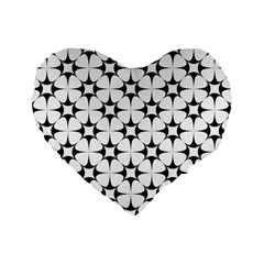 Star-white Triangle Standard 16  Premium Heart Shape Cushions by nateshop