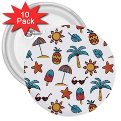 Summer 3  Buttons (10 Pack)  by nateshop