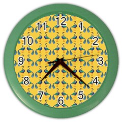 Textile-peacock Color Wall Clock by nateshop