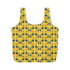 Textile-peacock Full Print Recycle Bag (m) by nateshop