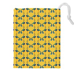 Textile-peacock Drawstring Pouch (4xl) by nateshop