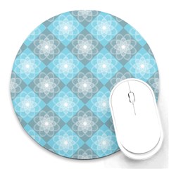 Triangle Blue Round Mousepads