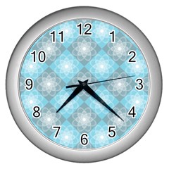 Triangle Blue Wall Clock (silver) by nateshop