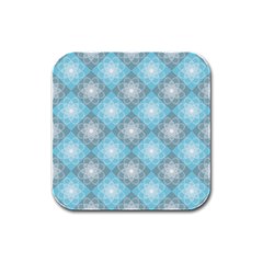 Triangle Blue Rubber Square Coaster (4 Pack) by nateshop