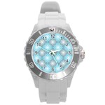 Triangle Blue Round Plastic Sport Watch (L) Front