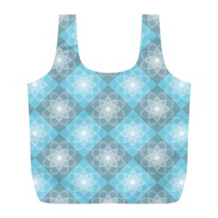 Triangle Blue Full Print Recycle Bag (l) by nateshop