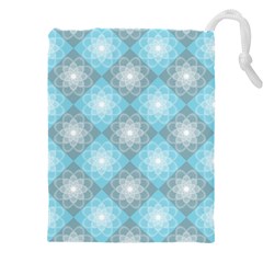 Triangle Blue Drawstring Pouch (4xl) by nateshop