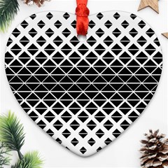 Triangle-black White Ornament (heart) by nateshop