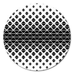 Triangle-black White Magnet 5  (round) by nateshop