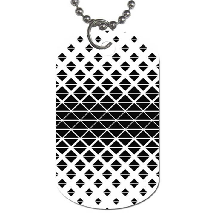 Triangle-black White Dog Tag (One Side)