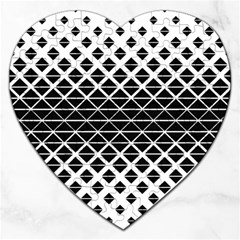 Triangle-black White Jigsaw Puzzle (heart) by nateshop