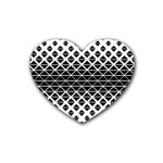 Triangle-black White Rubber Coaster (Heart) Front