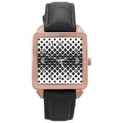 Triangle-black White Rose Gold Leather Watch  by nateshop