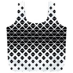 Triangle-black White Full Print Recycle Bag (xxl) by nateshop