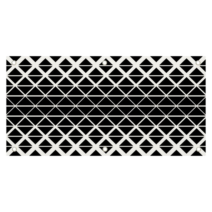 Triangle-black White Banner and Sign 6  x 3 