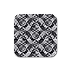 Triangle-black Rubber Square Coaster (4 Pack) by nateshop