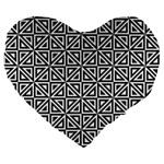 Triangle-black Large 19  Premium Flano Heart Shape Cushions Front