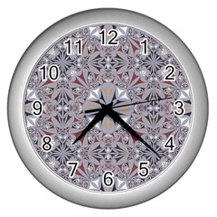 Triangle-mandala Wall Clock (silver) by nateshop