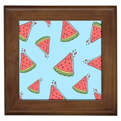 Watermelon-blue Framed Tile