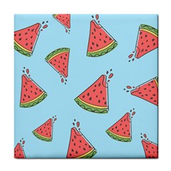 Watermelon-blue Tile Coaster by nateshop