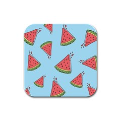 Watermelon-blue Rubber Square Coaster (4 Pack) by nateshop