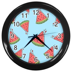 Watermelon-blue Wall Clock (black) by nateshop