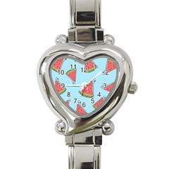 Watermelon-blue Heart Italian Charm Watch by nateshop