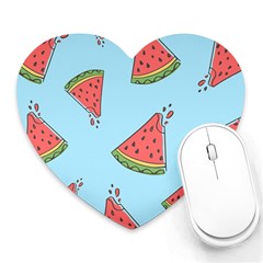 Watermelon-blue Heart Mousepads