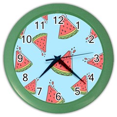 Watermelon-blue Color Wall Clock by nateshop