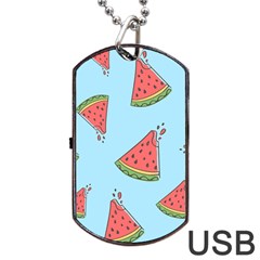 Watermelon-blue Dog Tag Usb Flash (two Sides) by nateshop