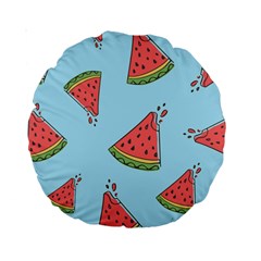 Watermelon-blue Standard 15  Premium Round Cushions