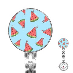 Watermelon-blue Stainless Steel Nurses Watch