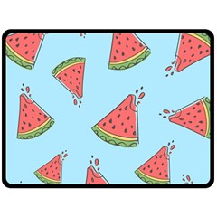 Watermelon-blue Double Sided Fleece Blanket (Large) 