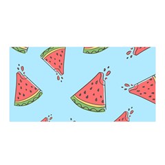 Watermelon-blue Satin Wrap 35  x 70 