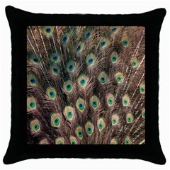 Bird-peacock Throw Pillow Case (black) by nateshop