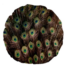 Bird-peacock Large 18  Premium Round Cushions by nateshop