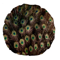 Bird-peacock Large 18  Premium Flano Round Cushions by nateshop