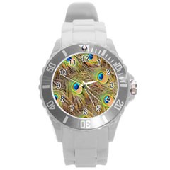 Peacock-bird Round Plastic Sport Watch (l) by nateshop